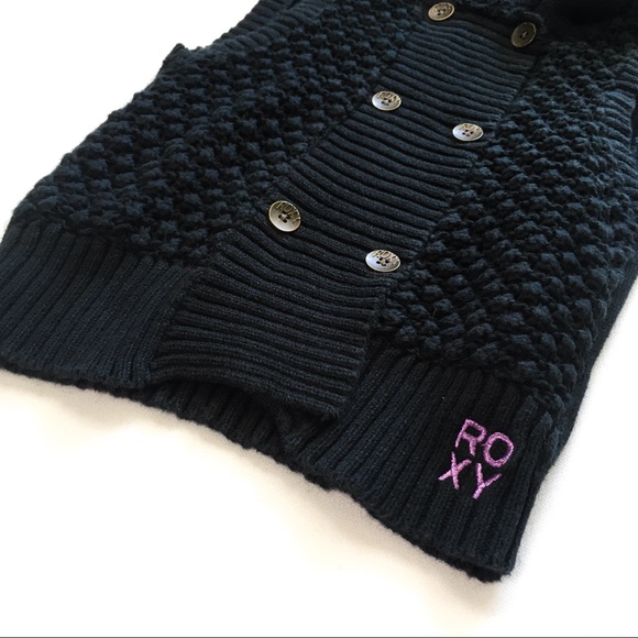 6X Girls Roxy Knit Hooded Vest - Picture 3 of 5